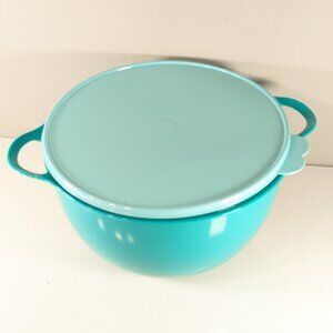Retired 10L TUPPERWARE Thatsa Mega Bowl, large mixing bowl Teal / light blue
